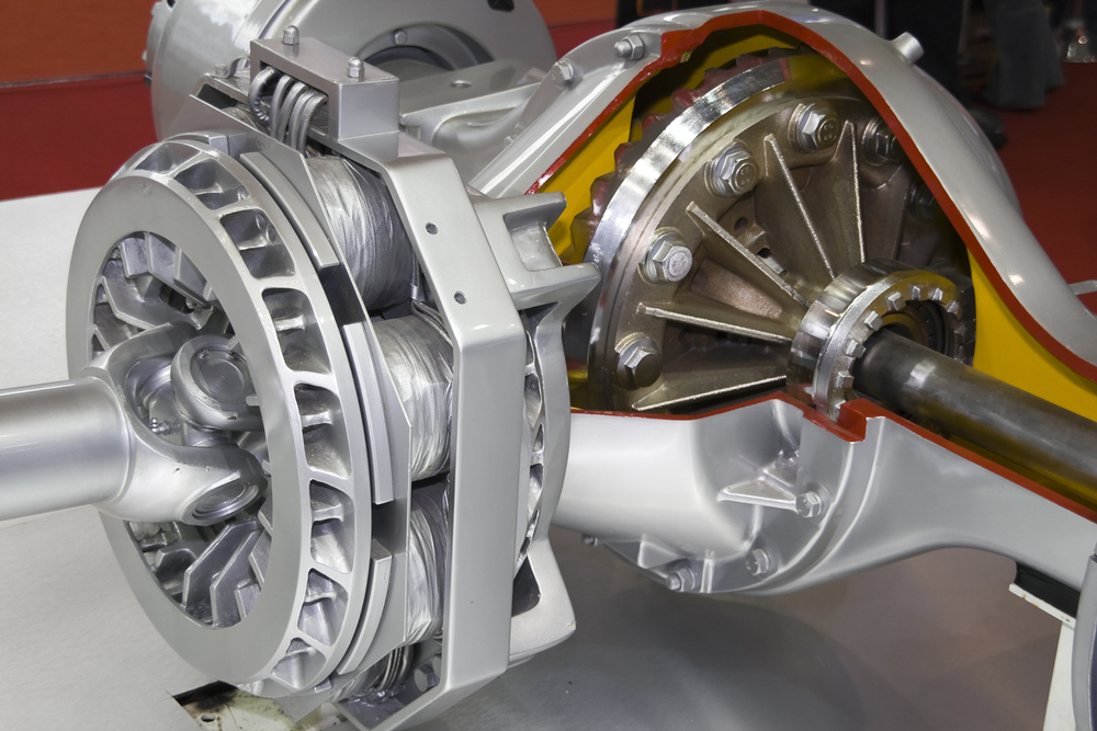 Differential of modern truck interior view